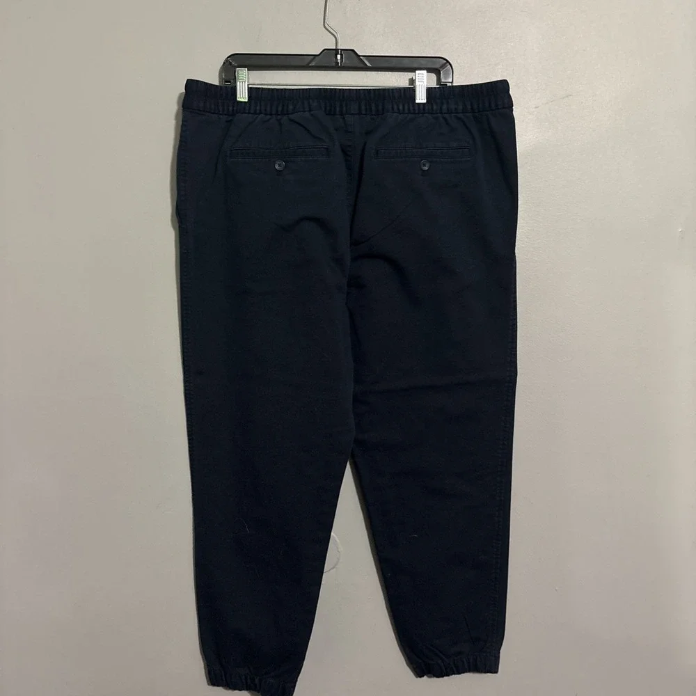 Banana Republic Mens‎ Travel Jogger Pants XL Navy Blue Performance Mid Rise Tie